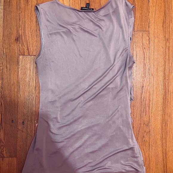 Vintage Y2K 2000s Draped Dusty Mauve Sleeveless Top - Picture 4 of 5